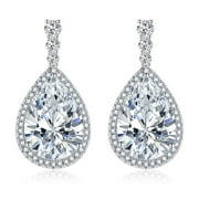 VIREELLX Diamond Earrings for Women Droplet Earrings Aquamarine Set Jewelry for Her Birthday Christmas Gift