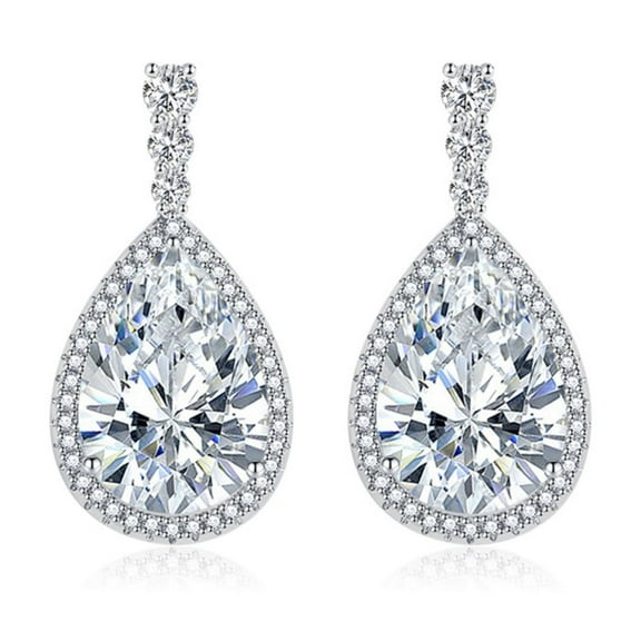 Vireellx Diamond Earrings for Women Droplet Earrings Aquamarine Set Jewelry for Her Birthday Christmas Gift