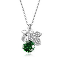 Vireellx Diamond Earrings for Women Green High Carbon Diamond Rose Ring Stud Earrings Pendant Three-piece Jewelry for Her Birthday Christmas Gift