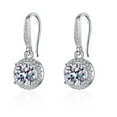 thumbnail image 1 of Vireellx Diamond Earrings for Women Moissanite Ear Hook Four-Claw Jewelry for Her Birthday Christmas Gift, 1 of 9