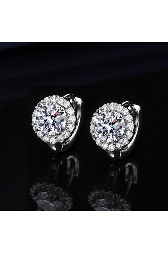 Diamond Earrings for Women One Carat Imitation Moissanite Earrings Jewelry for Her Birthday Christmas Gift