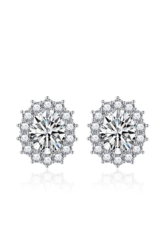 Diamond Earrings for Women Oval Earrings Red Treasure Jewelry for Her Birthday Christmas Gift