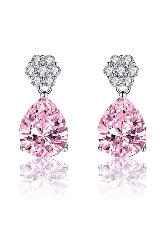 Diamond Earrings for Women Pink Drop Earrings Earrings Jewelry for Her Birthday Christmas Gifts