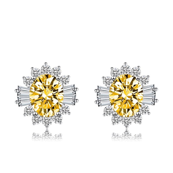 Vireellx Diamond Earrings for Women S925 Silver Needle Mozzarella Earrings Vintage Oval Jewelry for Her Birthday Christmas Gift