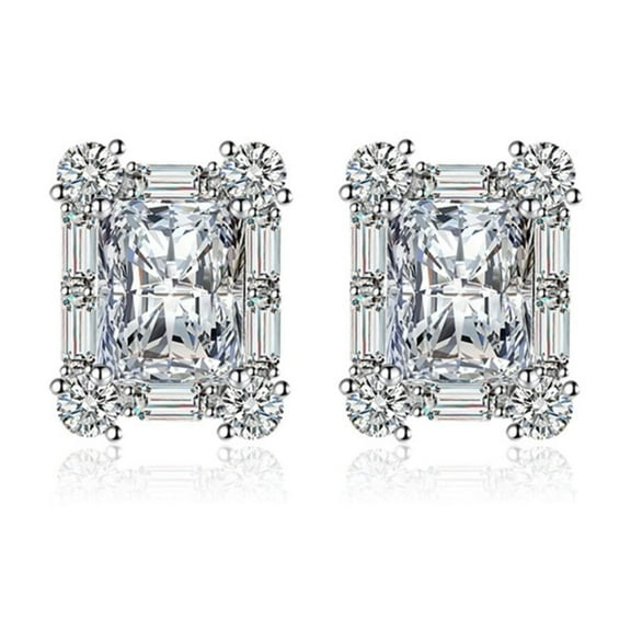 Vireellx Diamond Earrings for Women Vintage Emerald Crystal Stud Earrings Jewelry for Her Birthday Christmas Gifts
