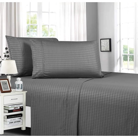 Diamond Embossed Collection 4-Piece Bed Sheet & Pillowcase Set