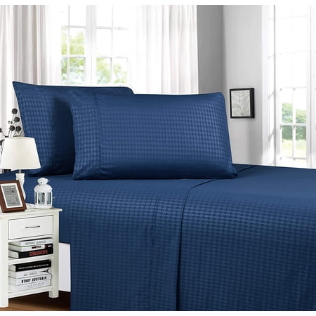 Diamond Embossed Collection 4-Piece Bed Sheet & Pillowcase Set
