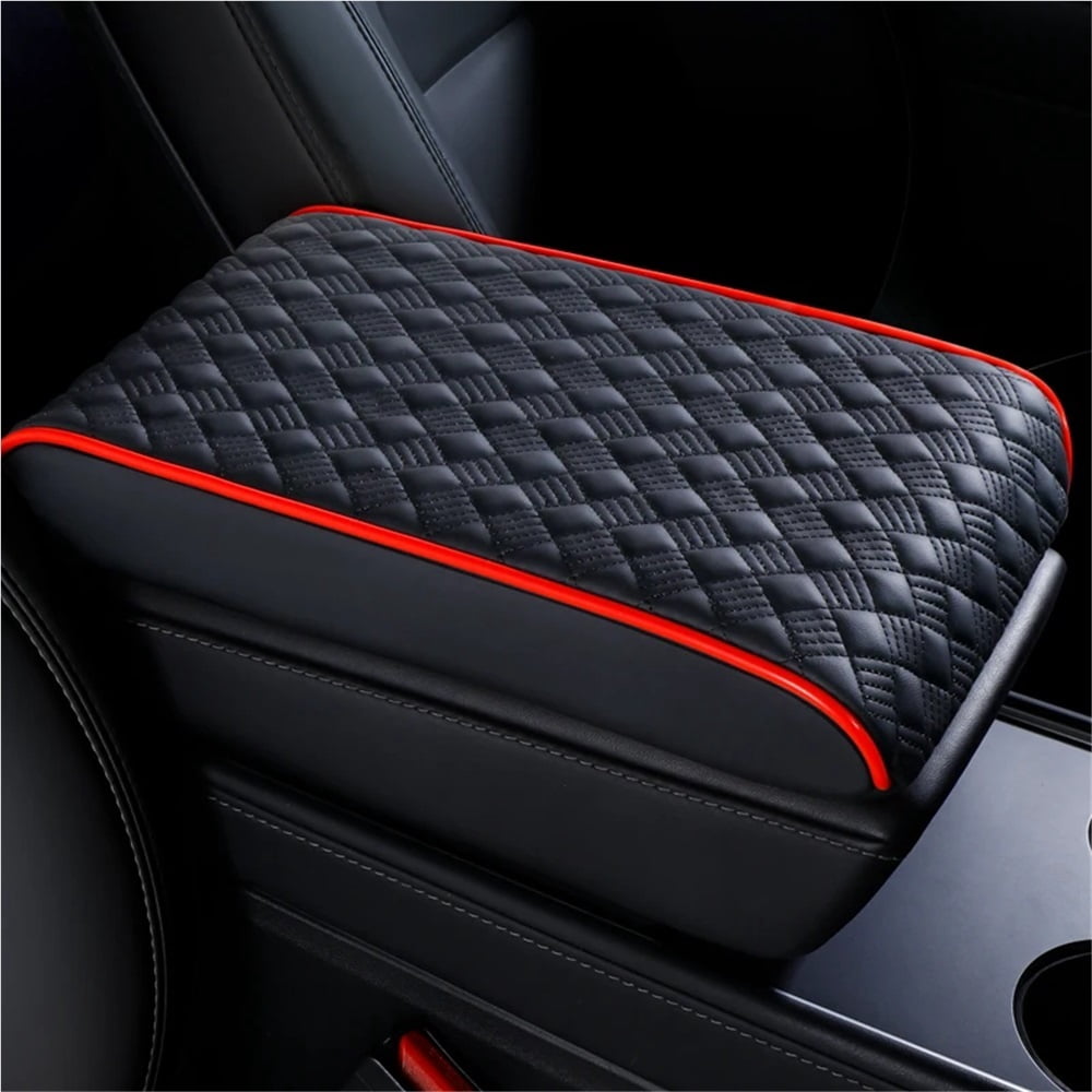 Diamond Embroider PU Leather Car Armrest Mat Center Console Arm Rest ...