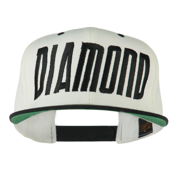 Diamond Embroidered 6 Panel Cap - Off White OSFM