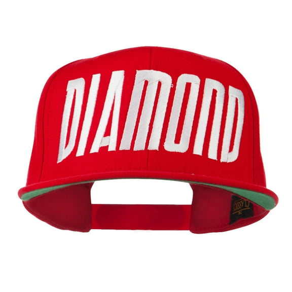 Diamond Embroidered 6 Panel Cap - Red OSFM