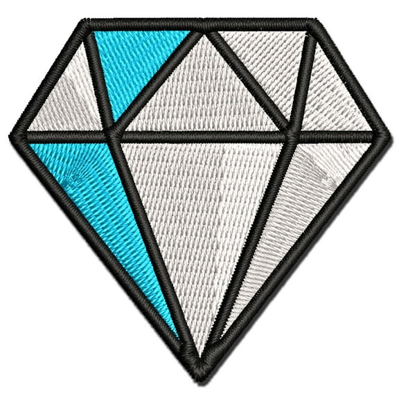 Diamond Engagement Applique Multi-Color Embroidered Iron-On Patch - 3 Inch Medium