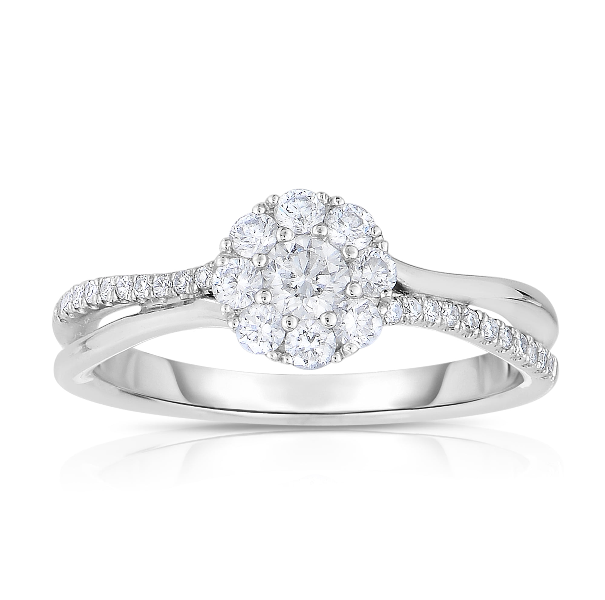 Diamond Solitaire Ring 1 carat Round-cut 14K White Gold (I2/I)