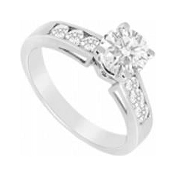 Diamond Engagement Ring 14K White Gold, 0.75 CT - Size 9