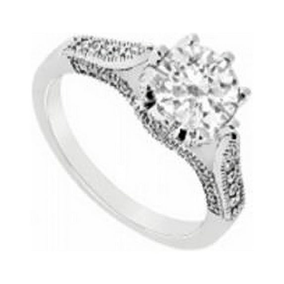 Diamond Engagement Ring 18K White Gold, 1.00 CT - Size 4