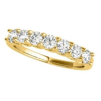 Diamond Engagement Ring For Women 0.75 Carat Brilliant Round Shape Lab Grown Diamond 7 Stone Engagement Ring In 10K Solid Rose White & Yellow Gold