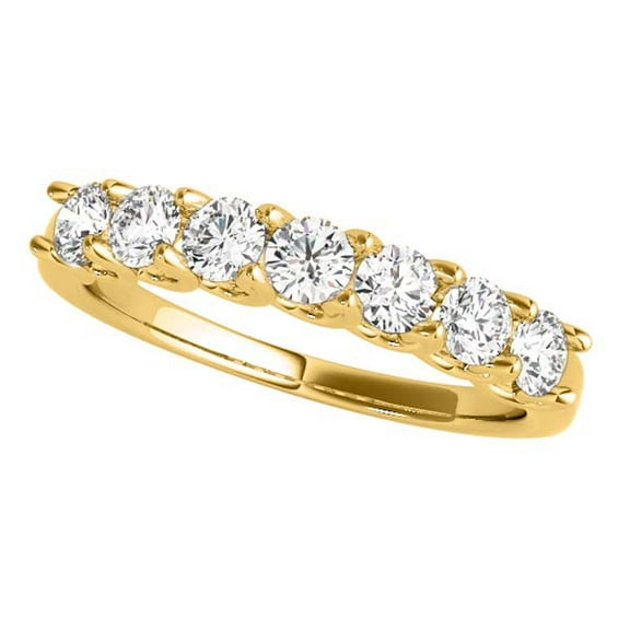 Diamond Engagement Ring For Women 0.75 Carat Brilliant Round Shape Lab Grown Diamond 7 Stone Engagement Ring In 10K Solid Rose White & Yellow Gold