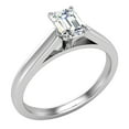 thumbnail image 1 of Diamond Engagement Ring For Women Emerald Solitaire 4-Prong GIA Certified 0.50 Carat 18K White Gold (D,VVS), 1 of 7