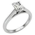 thumbnail image 1 of Diamond Engagement Ring For Women Emerald Solitaire 4-Prong GIA Certified 0.75 Carat 14K White Gold (J,SI), 1 of 7