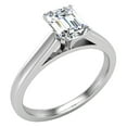 thumbnail image 1 of Diamond Engagement Ring For Women Emerald Solitaire 4-Prong GIA Certified 0.75 Carat 18K White Gold (E,VS), 1 of 7
