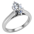 thumbnail image 1 of Diamond Engagement Ring For Women Marquise GIA Certified Solitaire 6-Prong 0.75 Carat 14K White Gold (I,SI), 1 of 7