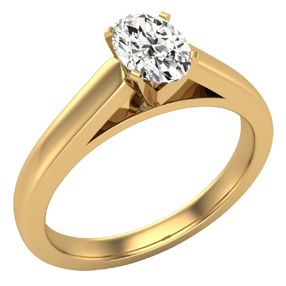 18K Gold Decent Diamond Ring - DiRi14769 - US$ 1,575 - 18k Fancy Ladies  Yellow Gold Ring studded with genuine diamond. Diamond Details: Dia Cts :  0.15