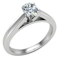 thumbnail image 1 of Diamond Engagement Ring For Women Oval Solitaire GIA Certified 4-Prong 0.50 Carat 14K White Gold (H,SI), 1 of 7