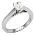 thumbnail image 1 of Diamond Engagement Ring For Women Oval Solitaire GIA Certified 4-Prong 0.50 Carat 14K White Gold (K,I2), 1 of 7