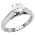 thumbnail image 1 of Diamond Engagement Ring For Women Round GIA Certified Solitaire 4-Prong 0.50 Carat 14K White Gold (K,I1), 1 of 7