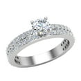 thumbnail image 1 of Diamond Engagement Ring for Women Dual Row Round Diamond Ring 14K White Gold 1.18 CT TW, 1 of 5