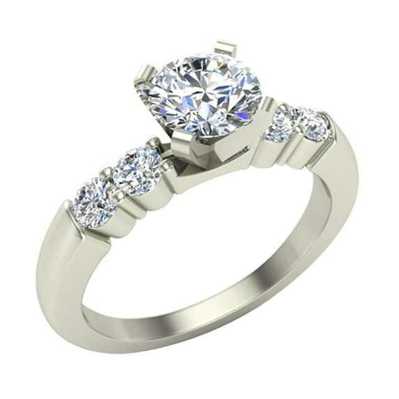 Diamond Engagement Ring for Women GIA certified Center Shoulder Accent 1.25 CT 14K White Gold