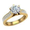 thumbnail image 1 of Diamond Engagement Ring for Women Round Brilliant Solitaire Diamond Ring with Twin-Row Shank 14K Gold 0.85 Carat (F,VS1), 1 of 5