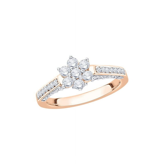 Diamond Engagement Ring in 10K Rose Gold (3/4 cttw) (I-Color, SI3/I1-Clarity) (Size-8)