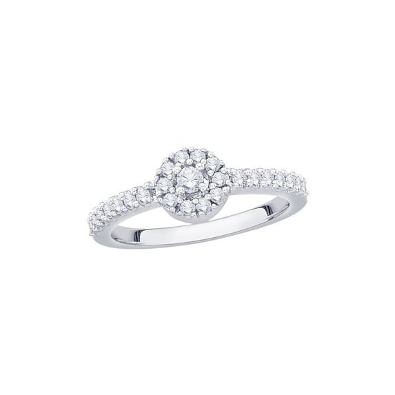 Diamond Engagement Ring in 14K White Gold (1/3 cttw) (I-Color, SI3/I1-Clarity) (Size-7.5)