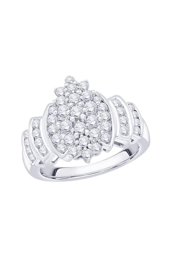 Diamond Engagement Ring in 14K White Gold (1 cttw) (I-Color, SI3/I1-Clarity) (Size-10.5)