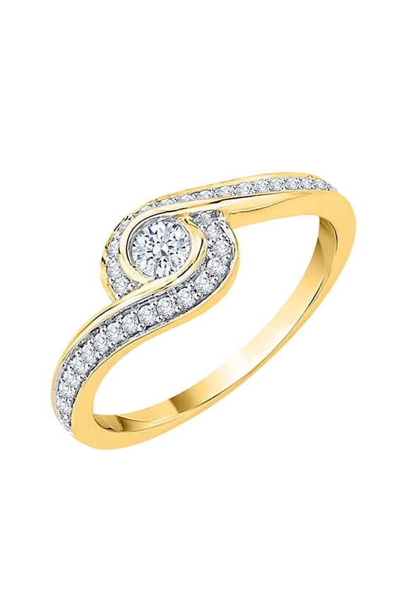 Diamond Engagement Ring in 14K Yellow Gold (1/3 cttw) (I-Color, SI3-I1-Clarity)
