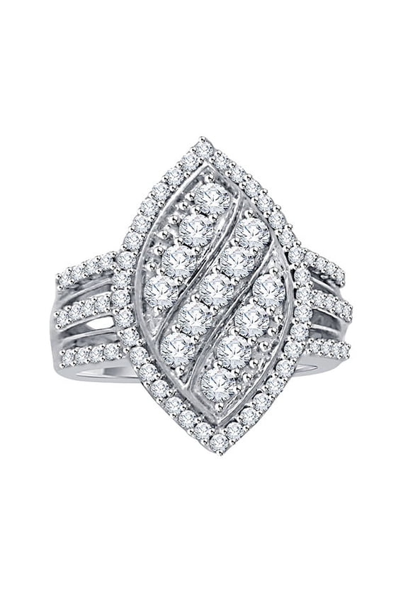 Diamond Engagement Ring in Sterling Silver (1 1/10 cttw) (I-Color, SI3-I1 Clarity)