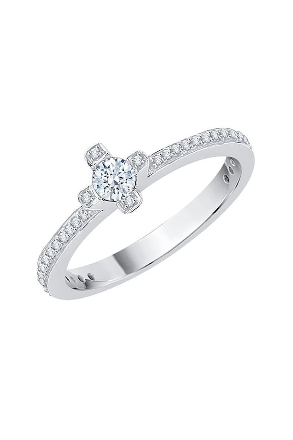 Diamond Engagement Ring in Sterling Silver (1/2 cttw) (I-Color, SI3-I1 Clarity)