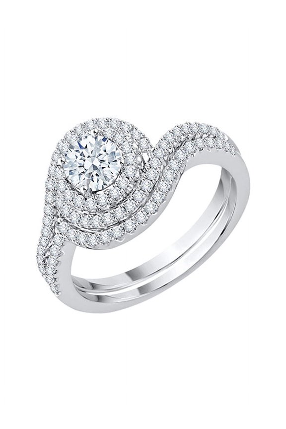 Diamond Engagement Ring in Sterling Silver (1/3 cttw) (I-Color, SI3-I1-Clarity) (Size-9.5)