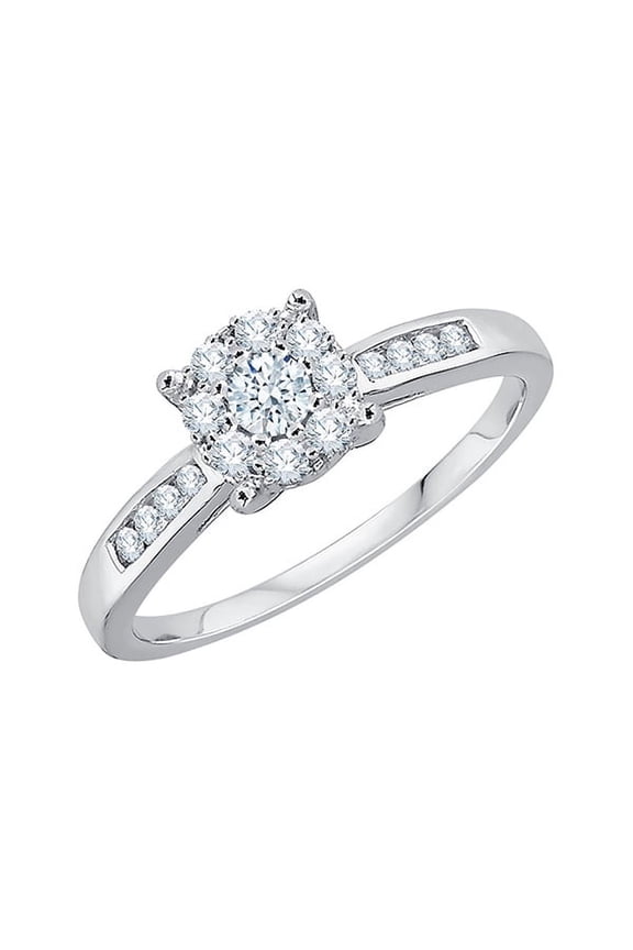 Diamond Engagement Ring in Sterling Silver (1/3 cttw) (I-Color, SI3-I1 Clarity)