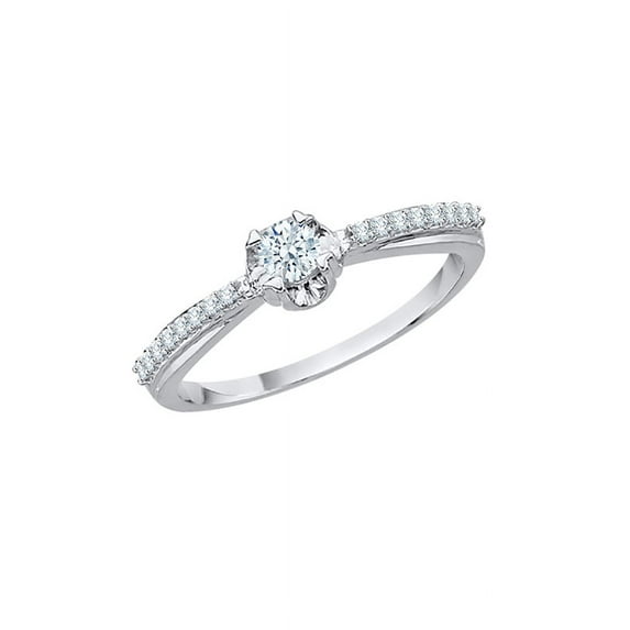 Diamond Engagement Ring in Sterling Silver (1/4 cttw) (I-Color, SI3-I1 Clarity)