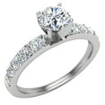 thumbnail image 1 of Diamond Engagement Ring with Accent Diamond Shank 14k White Gold 0.85 CT (G,VS), 1 of 5