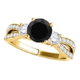 thumbnail image 1 of Diamond Engagement Rings For Women 1.75 Carat Natural Black Diamond Split Shank Wedding Anniversary Ring For Women In 14K White Rose Yellow Gold, 1 of 5