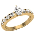 thumbnail image 1 of Diamond Engagement Rings For Women GIA Certified Pear Cut Solitaire Diamond Ring 14K Gold 1.10 Carat (J,I1), 1 of 6