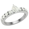 thumbnail image 1 of Diamond Engagement Rings For Women GIA Certified Pear Cut Solitaire Diamond Ring 14K White Gold 1.10 Carat (K,I2), 1 of 6