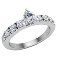 thumbnail image 1 of Diamond Engagement Rings For Women GIA Certified Pear Cut Solitaire Diamond Ring 18K White Gold 1.00 Carat (D,VS), 1 of 6