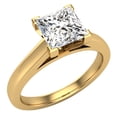 thumbnail image 1 of Diamond Engagement Rings For Women GIA Certified Princess Solitaire Diamond Ring 14K Gold 0.75 Carat (J,I1), 1 of 7