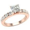 thumbnail image 1 of Diamond Engagement Rings For Women GIA Certified Princess Solitaire Diamond Ring 14K Rose Gold 1.00 Carat (H,SI), 1 of 7