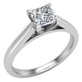thumbnail image 1 of Diamond Engagement Rings For Women GIA Certified Princess Solitaire Diamond Ring 14K White Gold 0.50 Carat (H,SI), 1 of 7