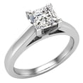thumbnail image 1 of Diamond Engagement Rings For Women GIA Certified Princess Solitaire Diamond Ring 14K White Gold 0.50 Carat (J,I1), 1 of 7
