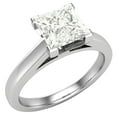 thumbnail image 1 of Diamond Engagement Rings For Women GIA Certified Princess Solitaire Diamond Ring 14K White Gold 0.75 Carat (K,I1), 1 of 7